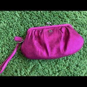 Pink Sequin Coach Clutch